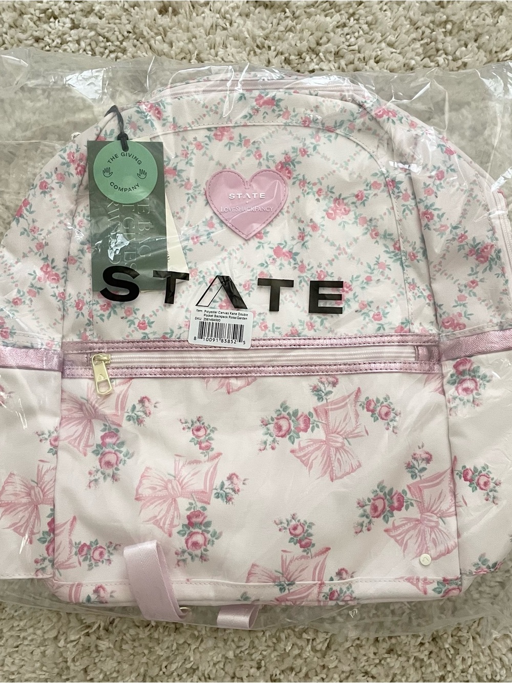 LOVESHACKFANCY STATE BACKPACK ROSA BEAUX - Picture 8 of 9